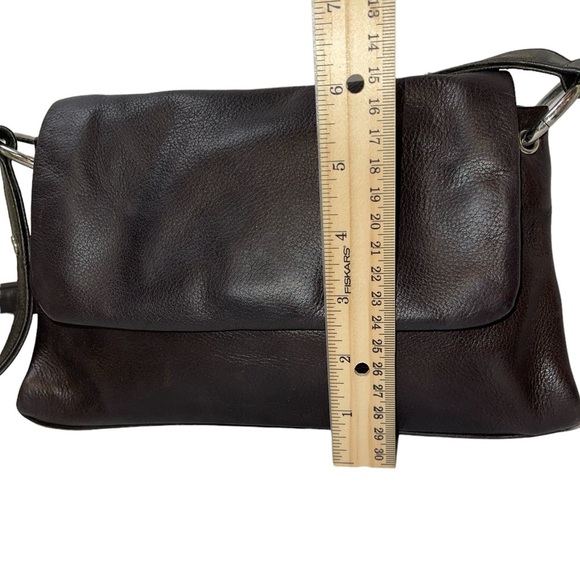 Liz Claiborne Genuine Leather Handbag Deep Brown Shoulder or Hand Held Snap - Picture 9 of 13